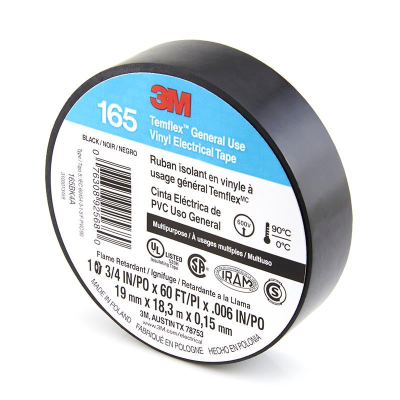 Vinyl Electrical Tape 165 Black Temflex™ Vinyl Electrical Tape 165 Black Temflex™